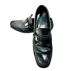 Salvatore Ferragamo Black Leather Bit Loafers Mens Size 9 D Made in Italy